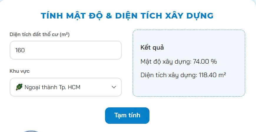 Cách tính mật độ xây dựng